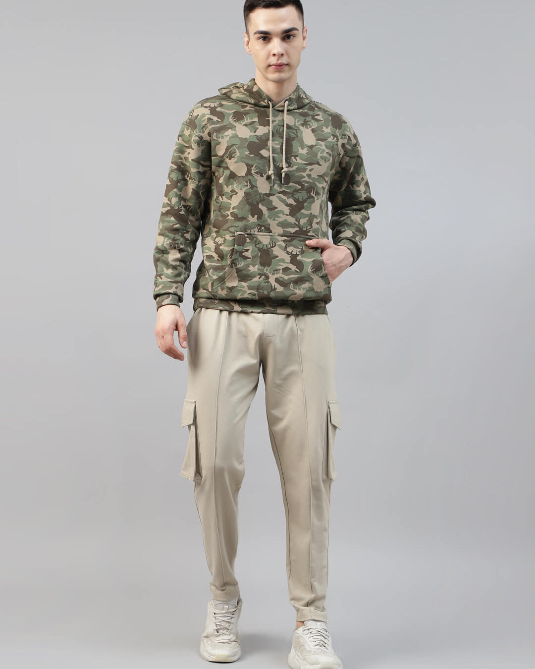 Original indian army printed hoodie for men