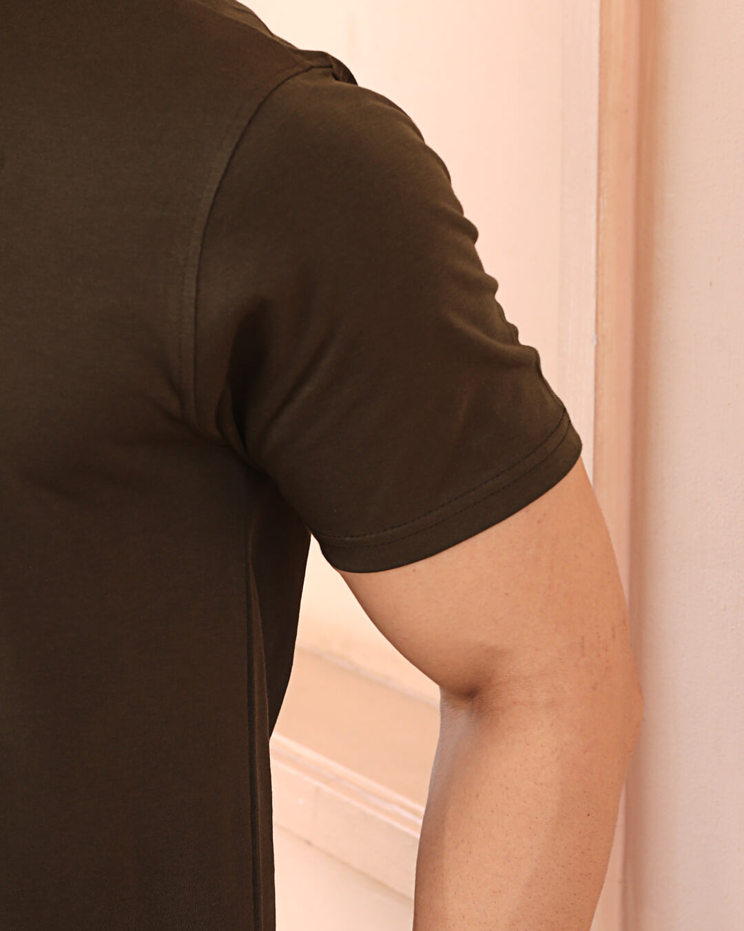 Men Army Crew Neck Short Sleeves Cotton T-shirt