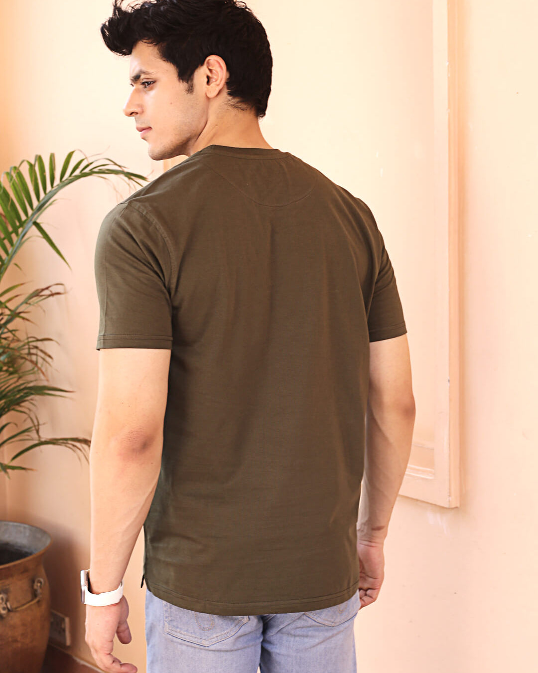 Men Army Crew Neck Cotton T-shirt