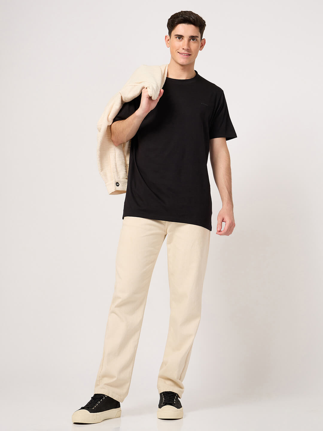 plain black t shirt for men