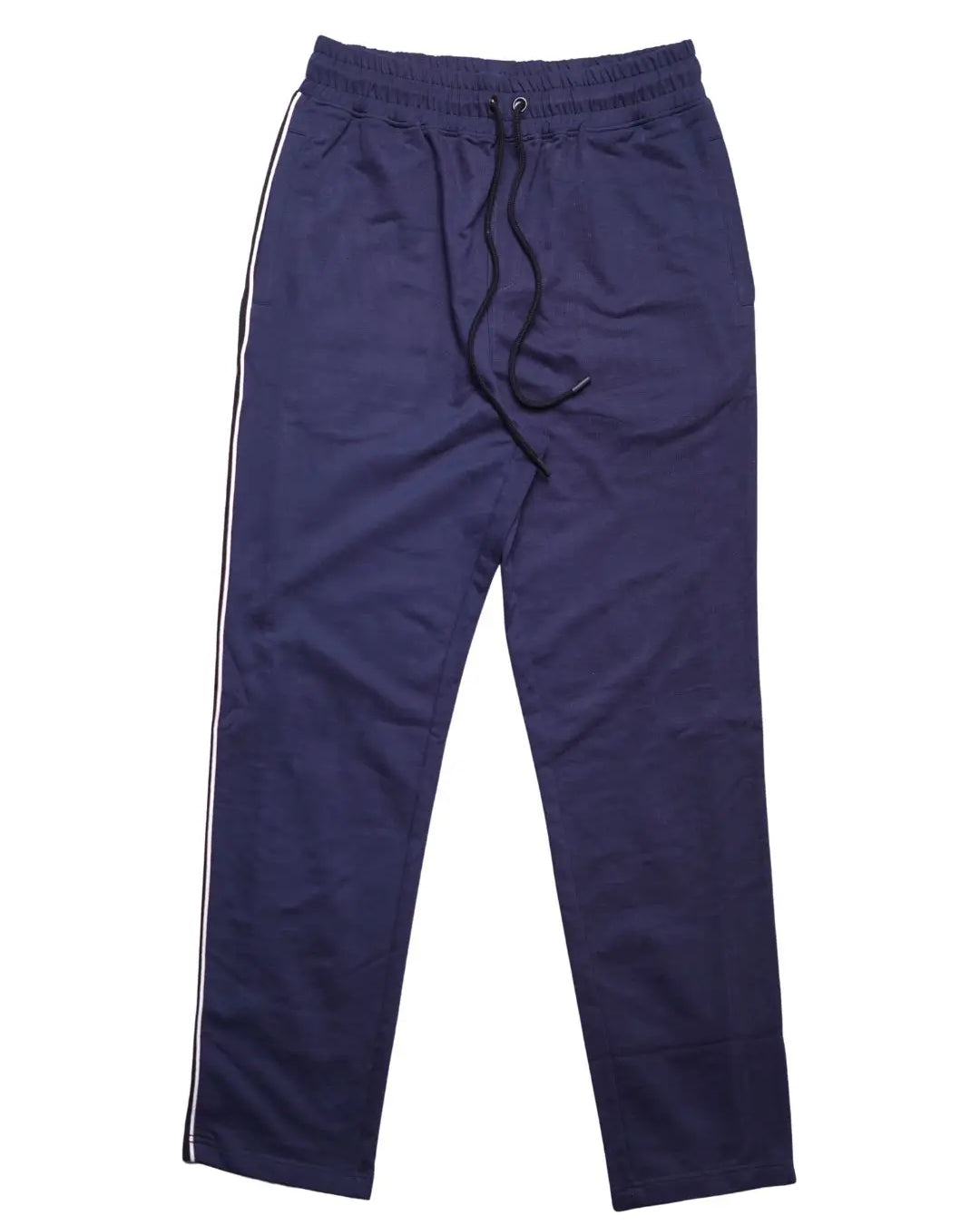 Navy blue pants with a white stripe
