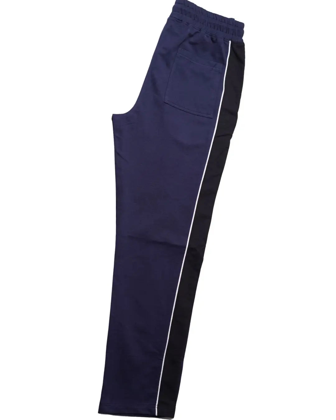 Navy blue pants with a white stripe