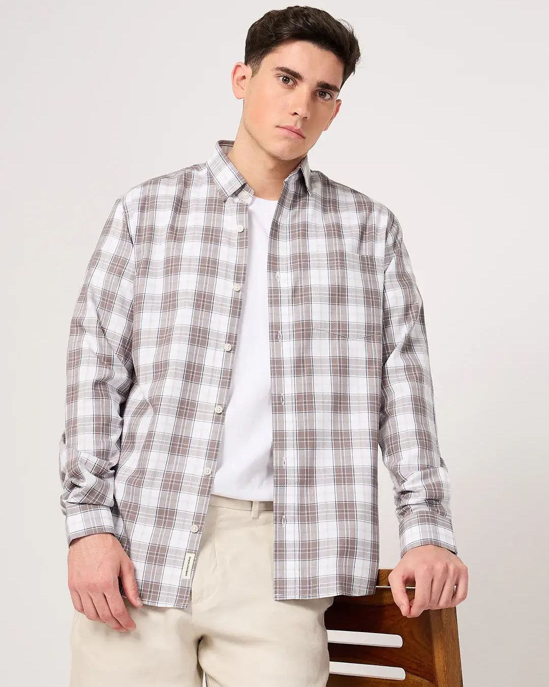 white check shirt