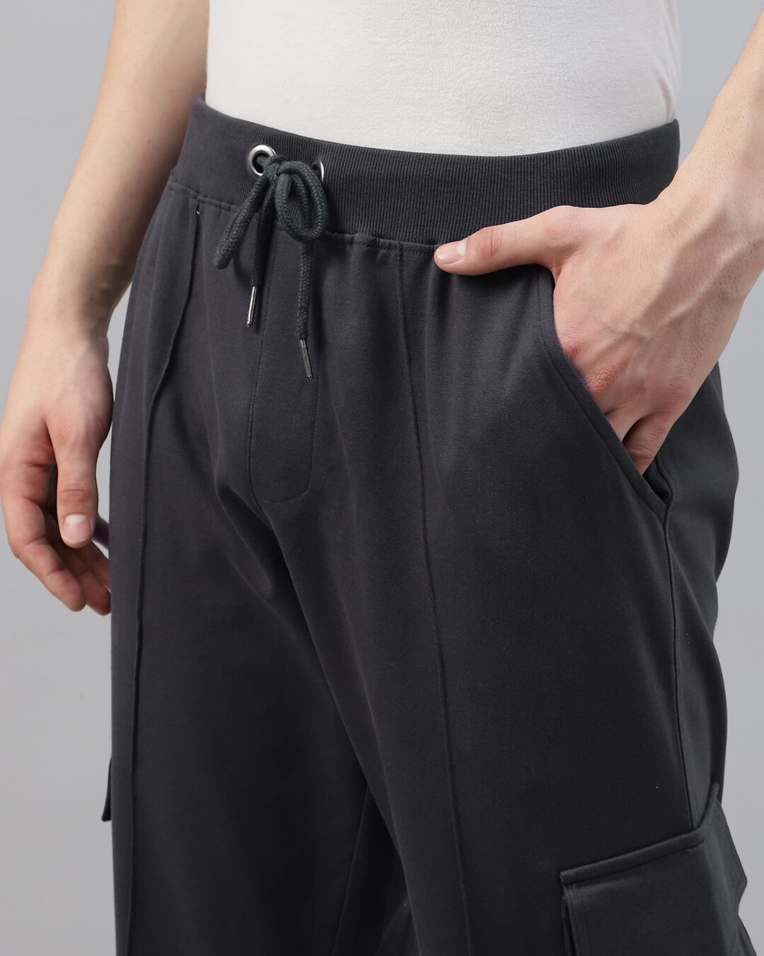 grey cargo trousers for men