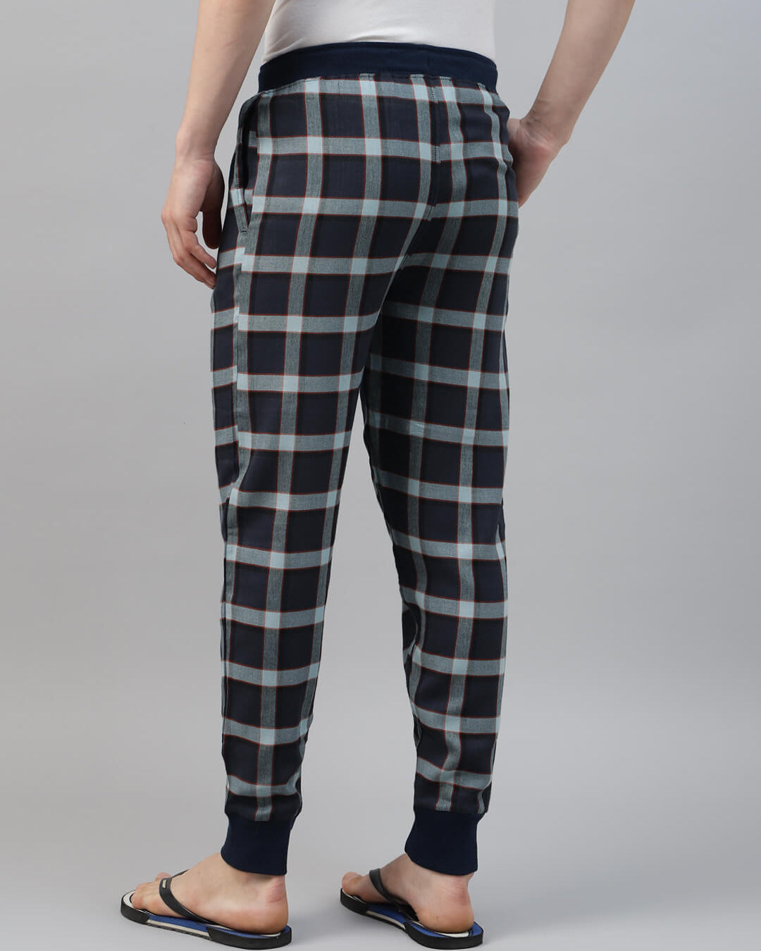 black and white check jogger pant for men, loungewear