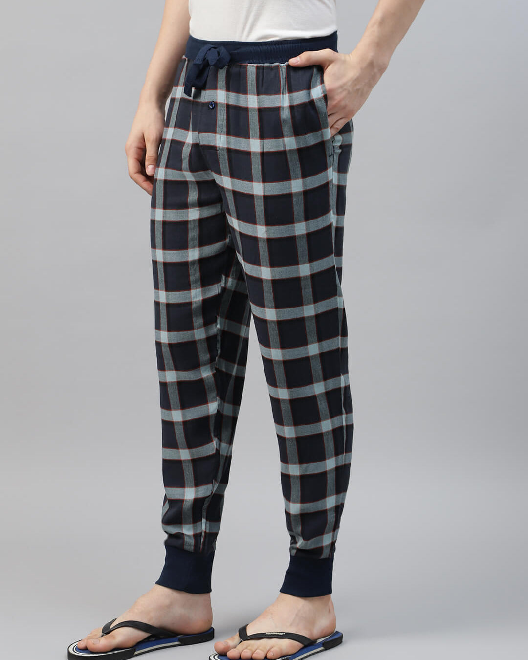black and white checkered jogger pant for men, loungewear jogger
