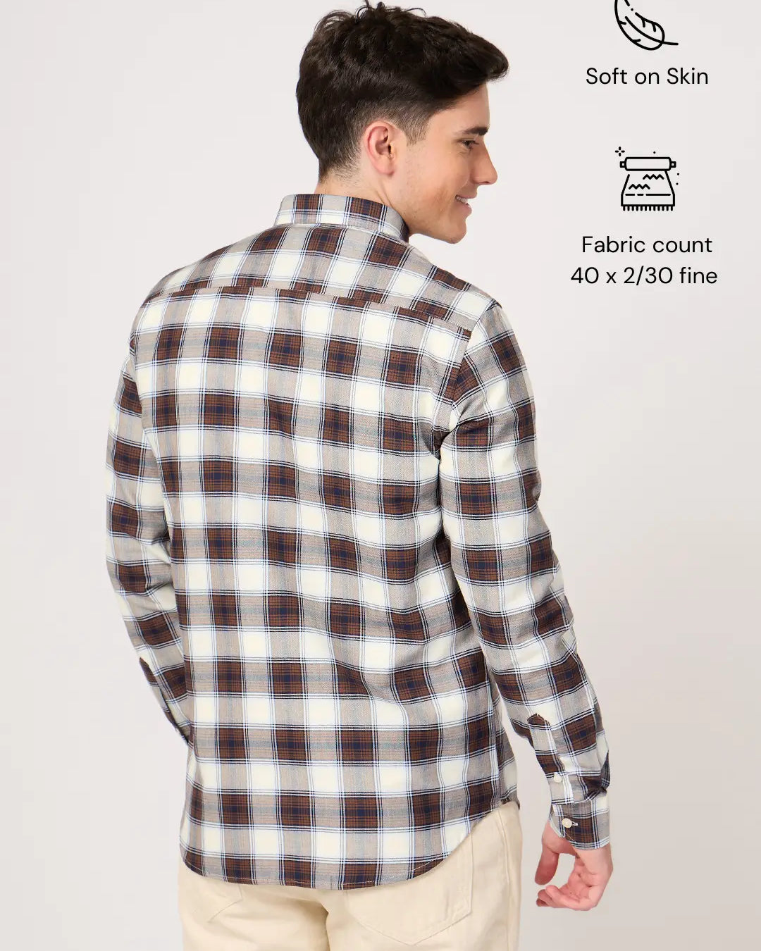 stylish oxford cotton bold maroon check shirt for men