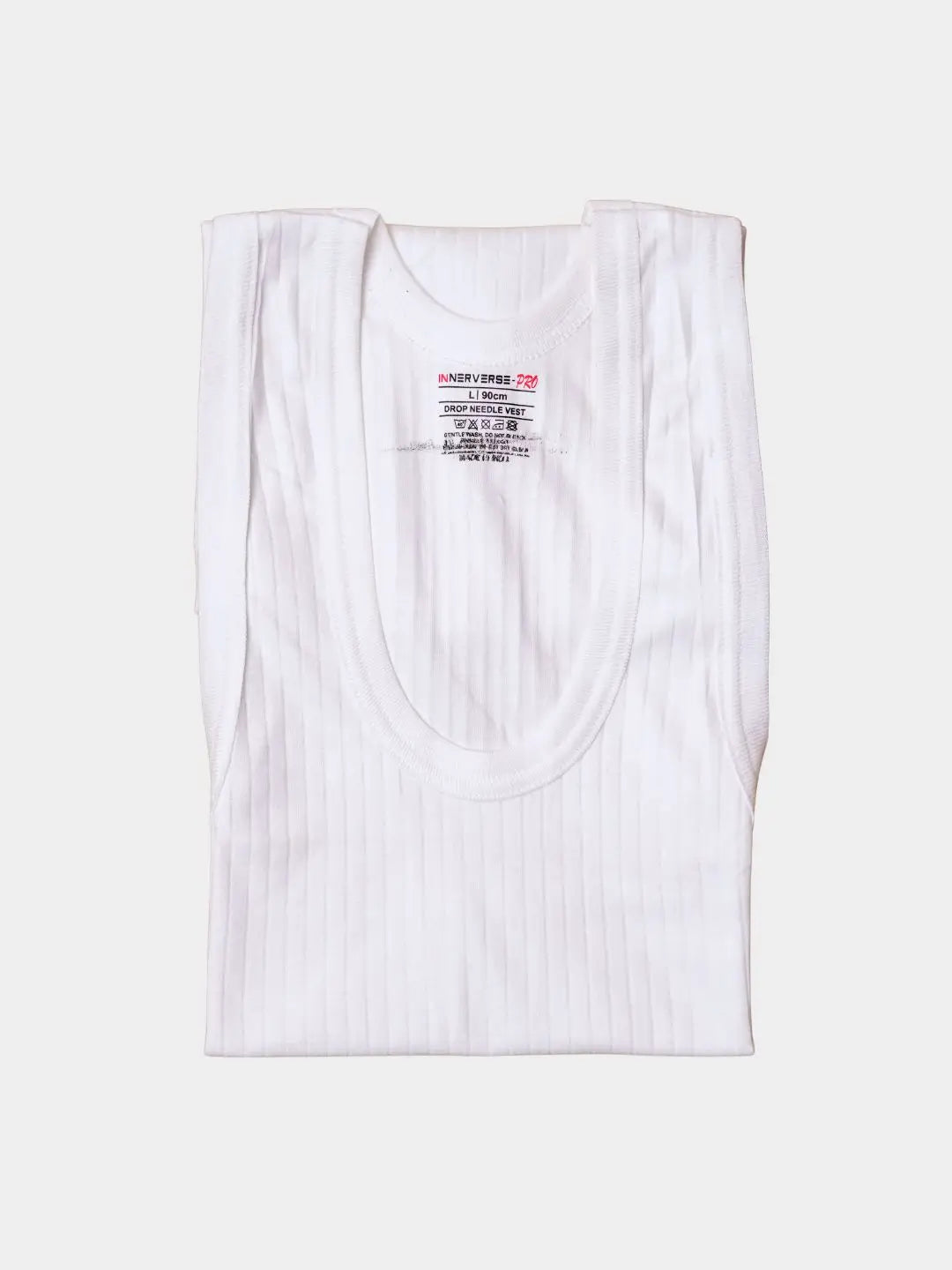 White cotton inner vest for men