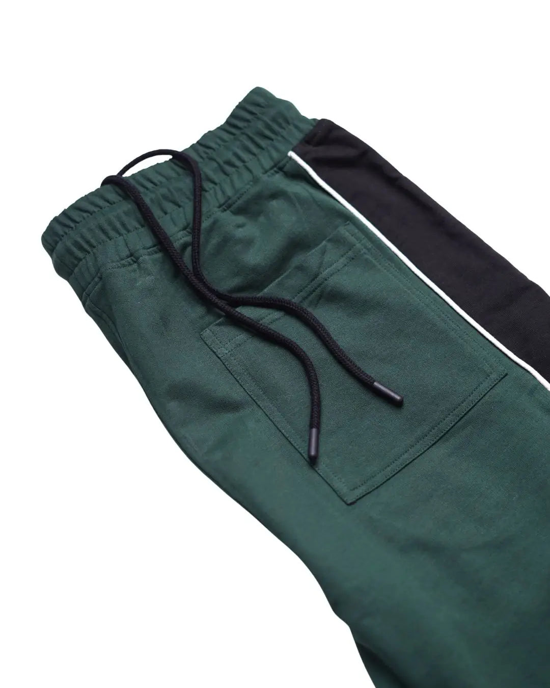 Green track pants with back pocket