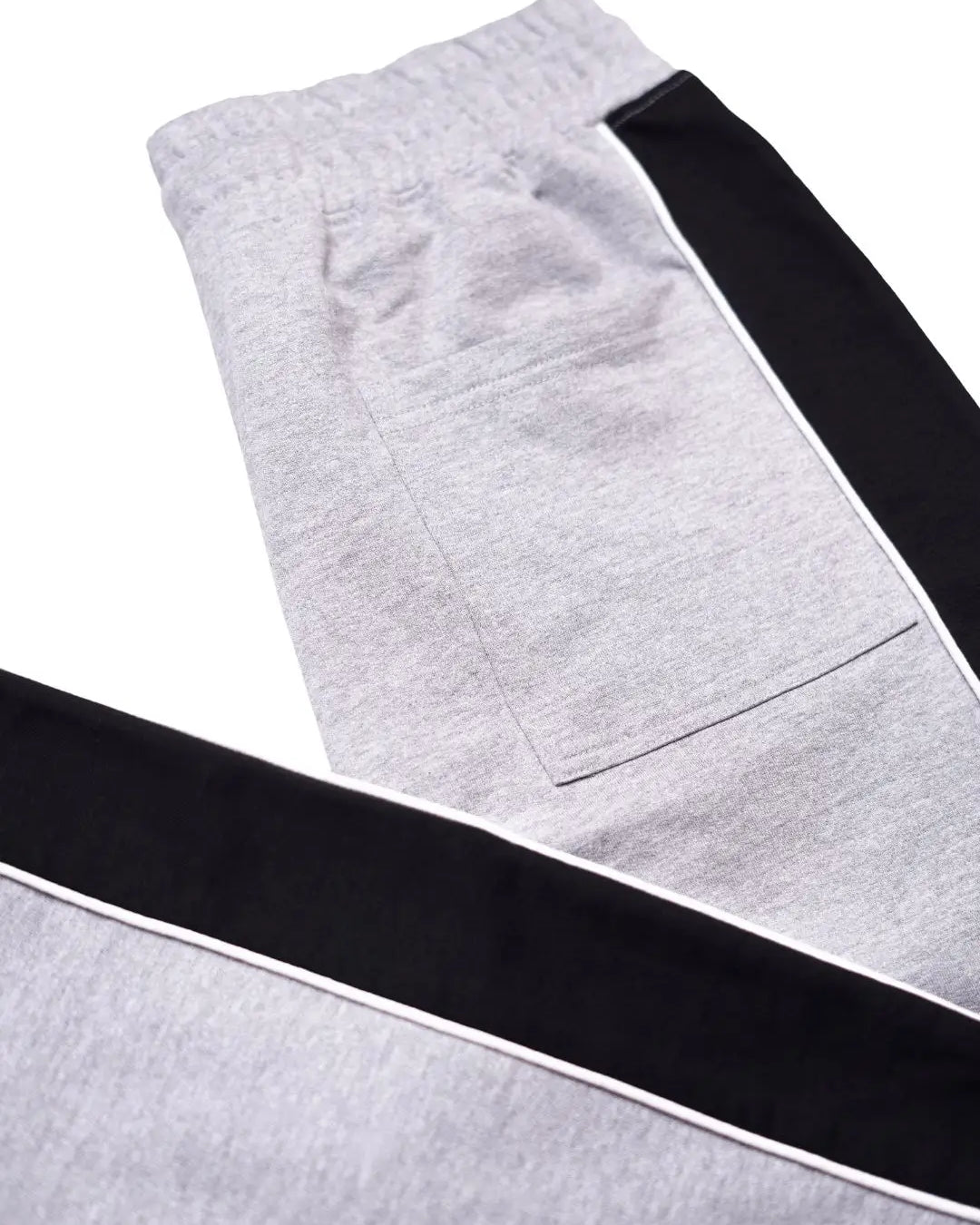 Gray sweatpants with black side stripe
