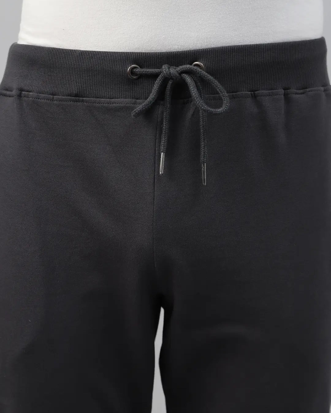 dark grey jogger pants with drawstring