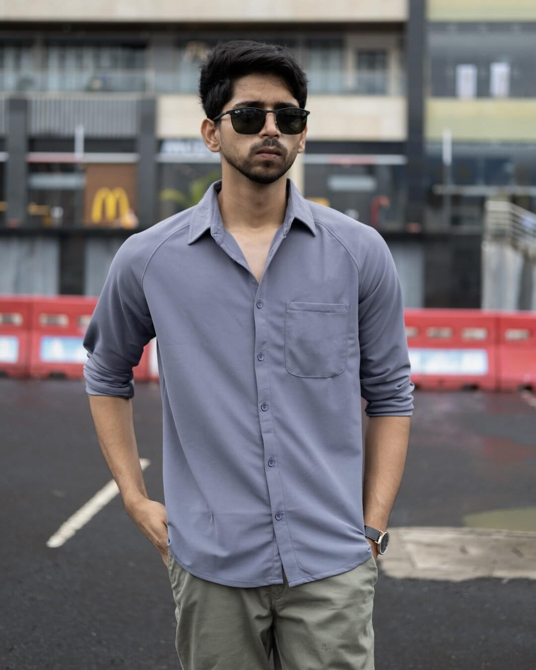 men's solid grey shirt