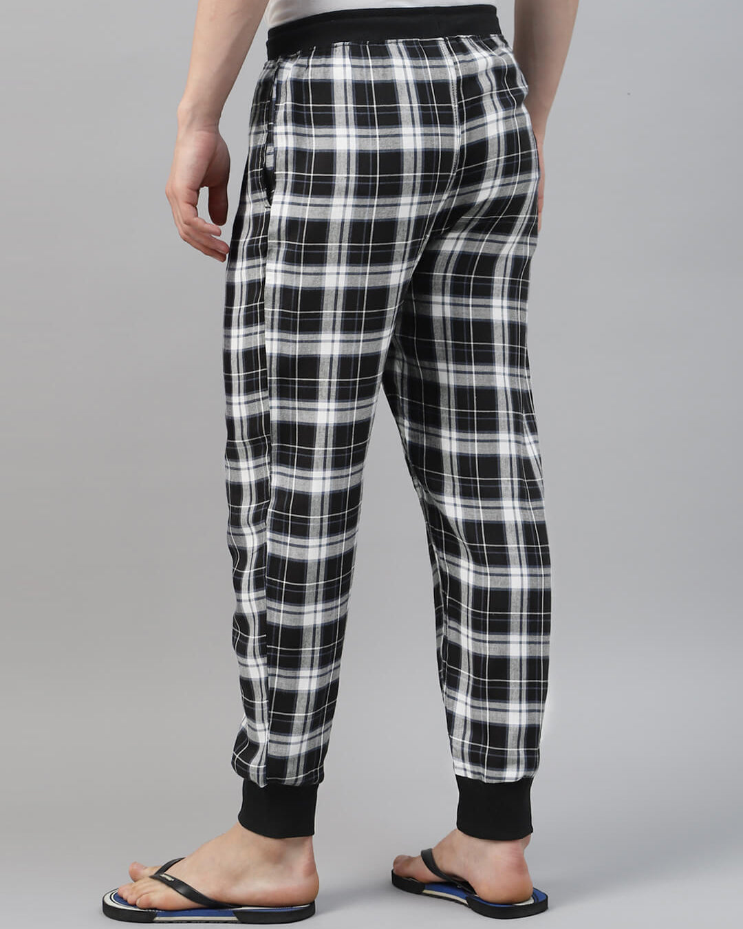 black and white check pajama pant, loungewear jogger