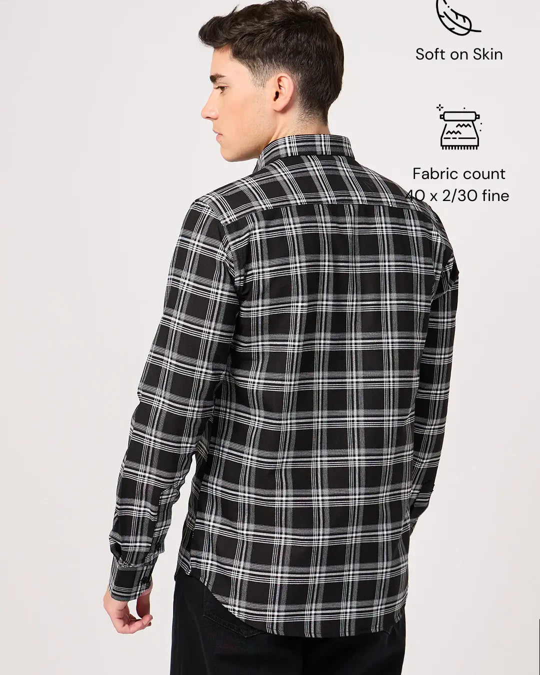 black check shirt for men