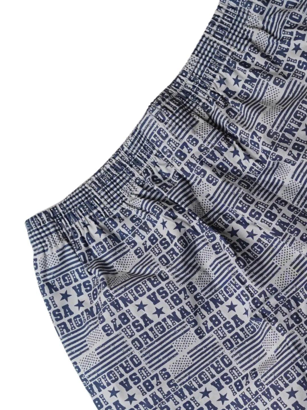 Blue and white patterned boxer short