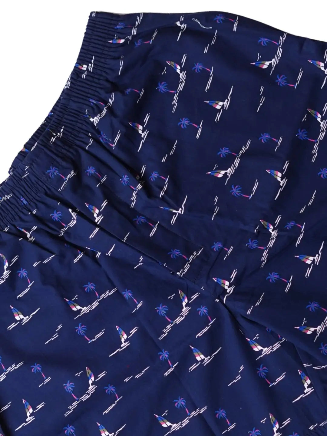 Navy blue boxers for men with small white pattern