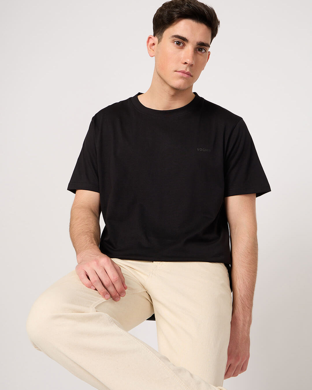 plain black t shirt for men by vogh