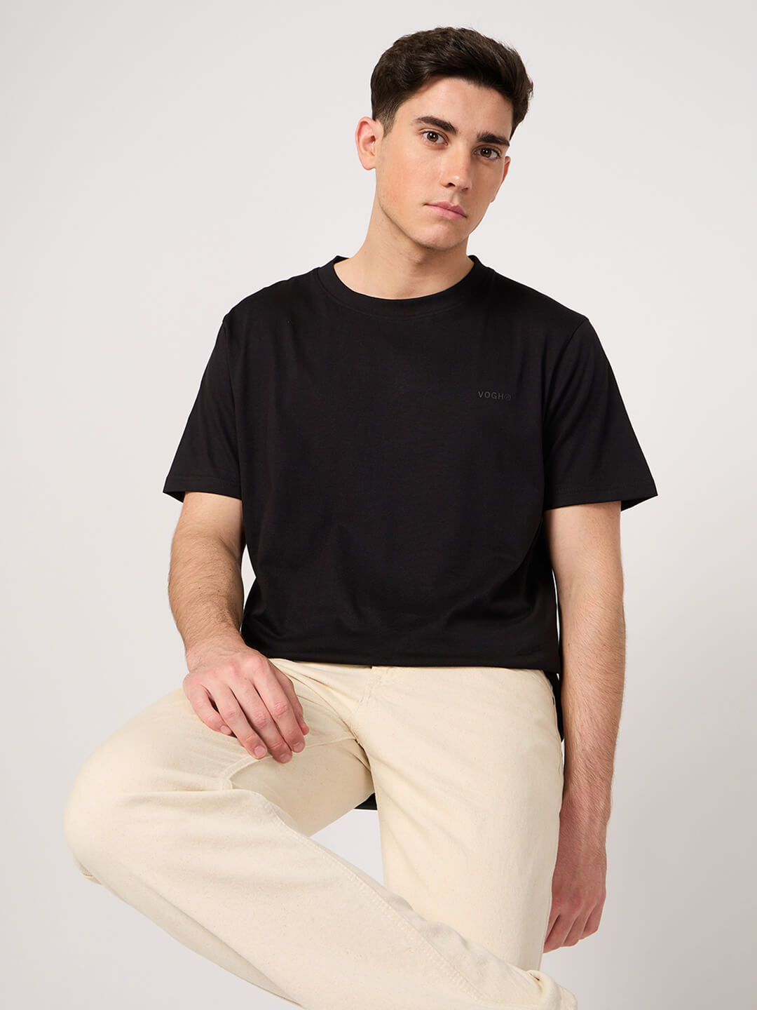 plain black t shirt for men by vogh