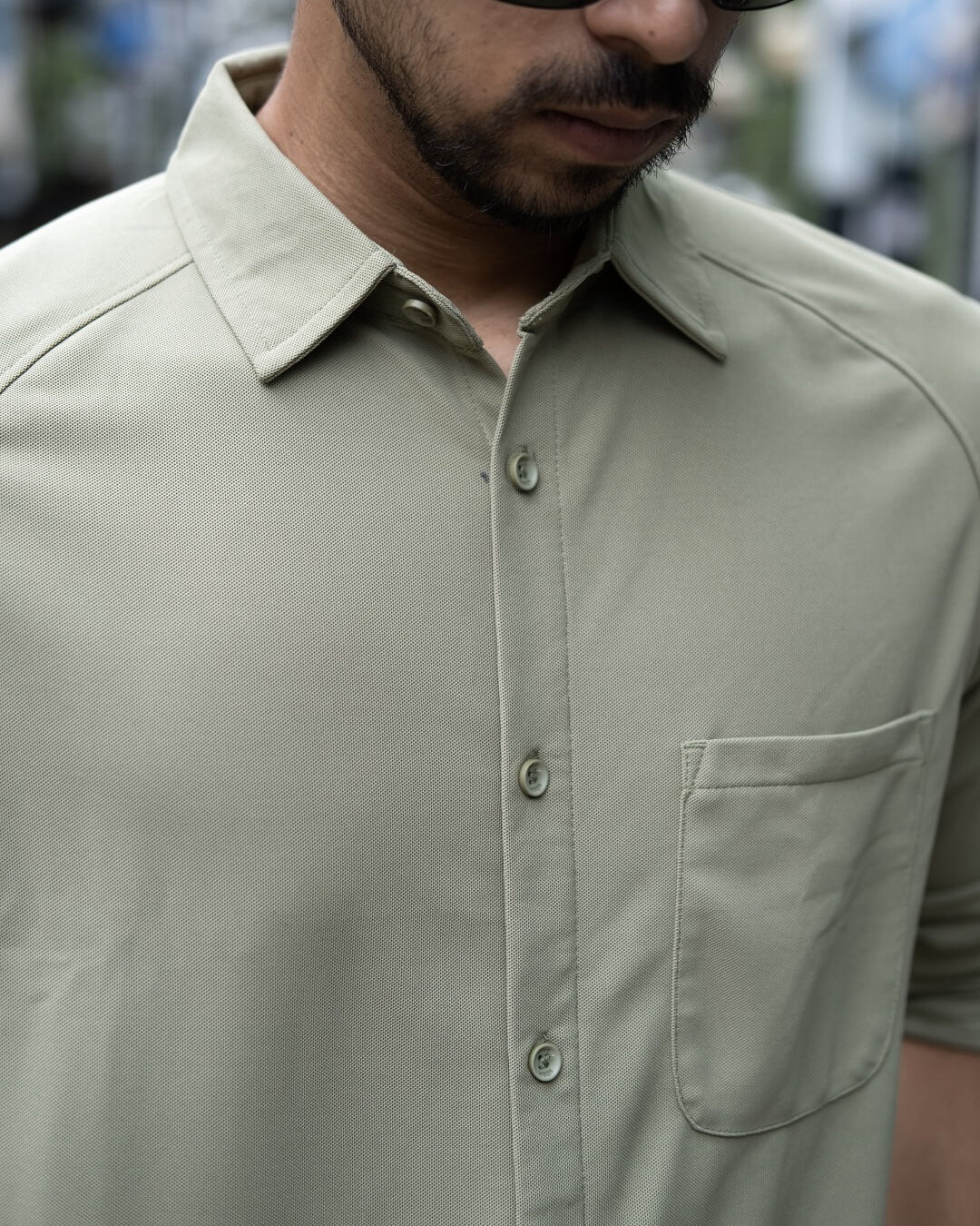men's solid grey beige shirt