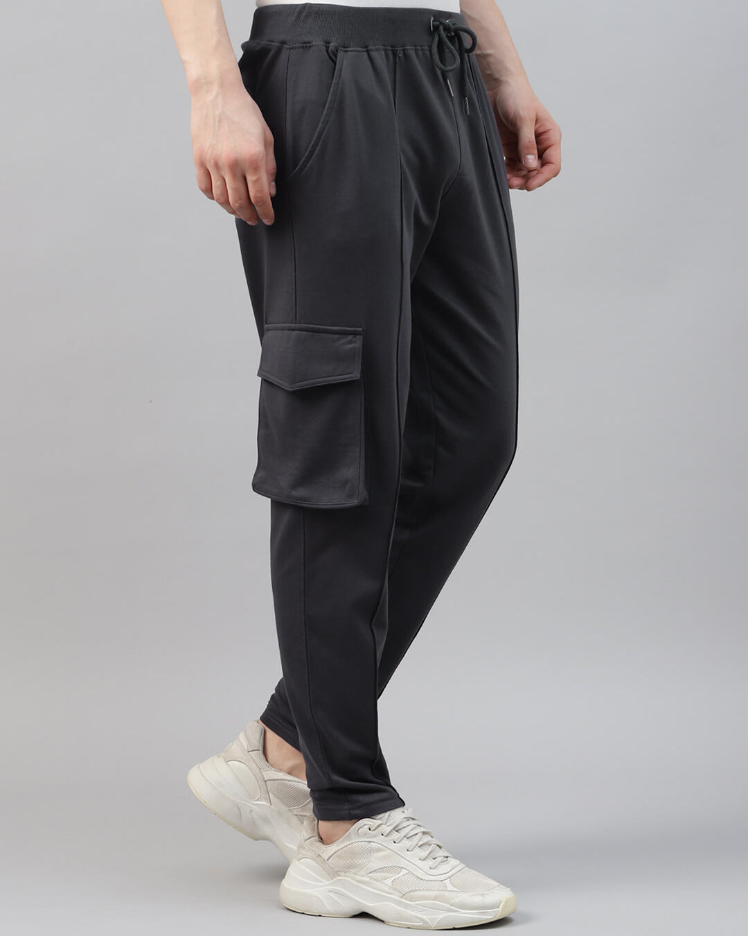 men's gray cargo pocket jogger pants
