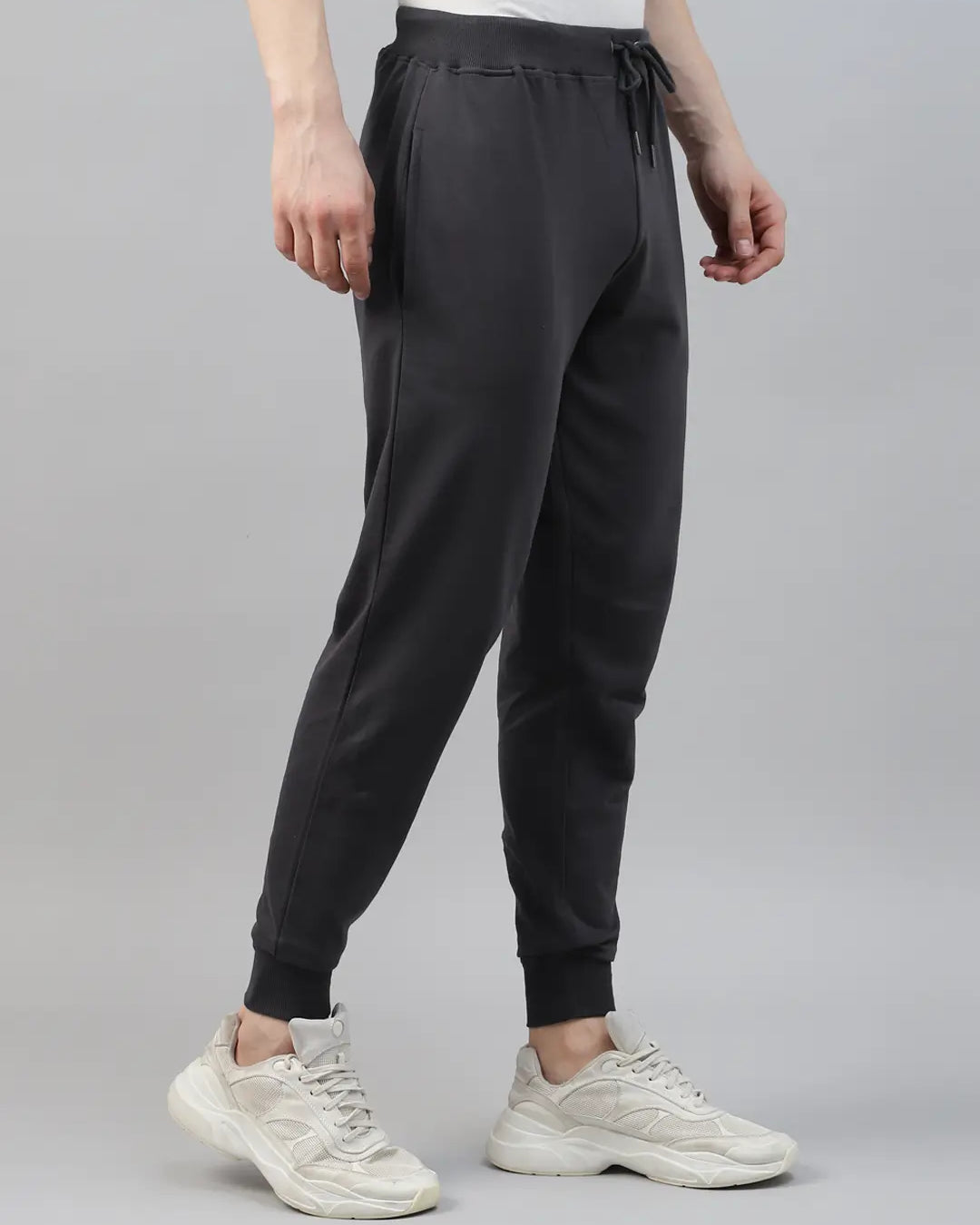 dark grey cotton jogger pants for men