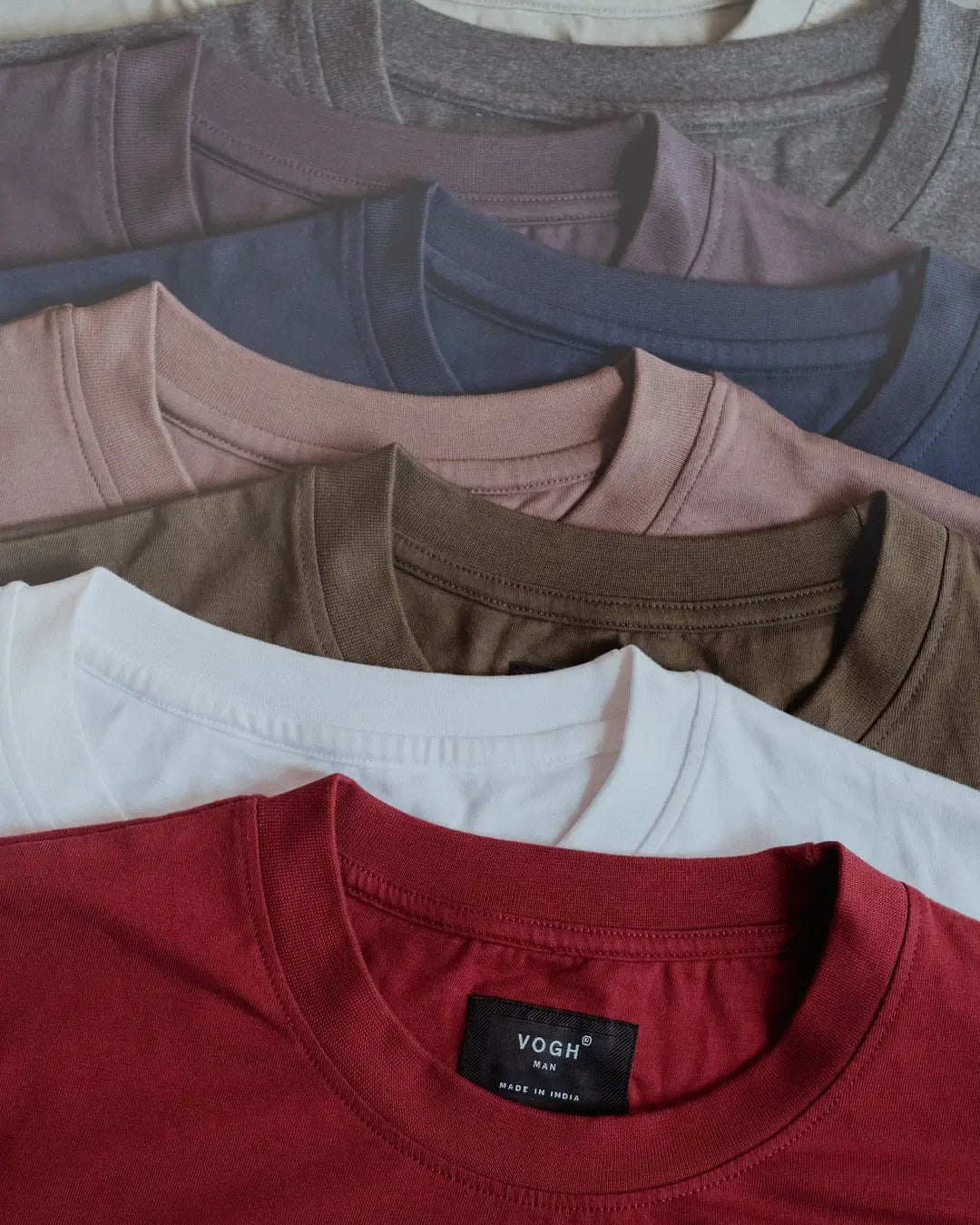 round neck t shirts in various colors