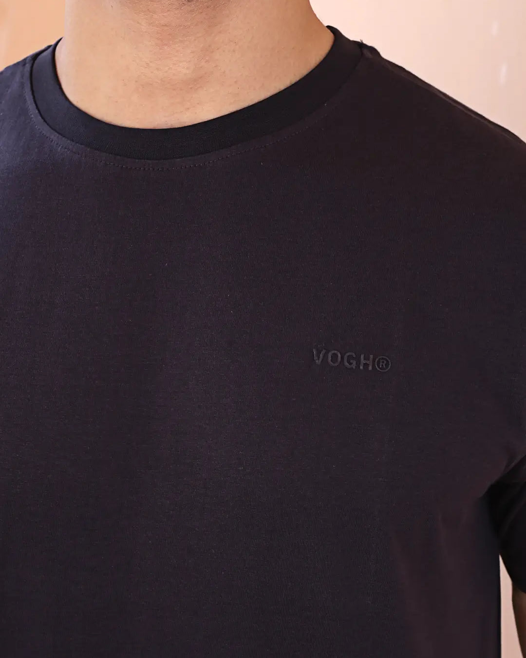 dark grey crew neck cotton t-shirt for men