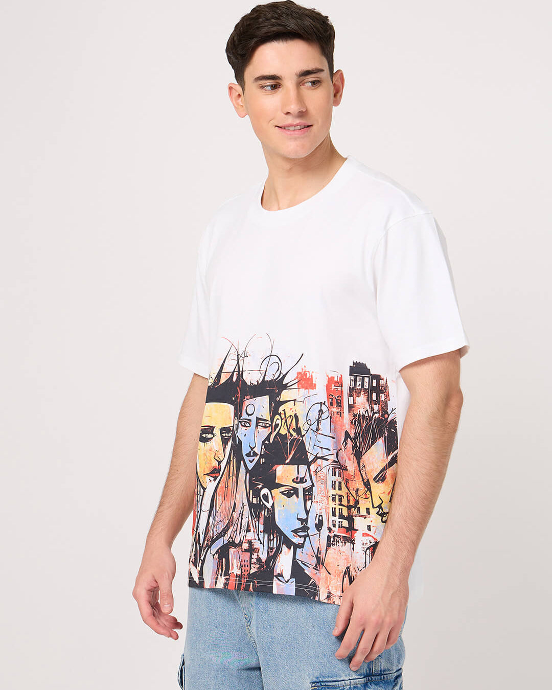 stylish white printed t shirts for men