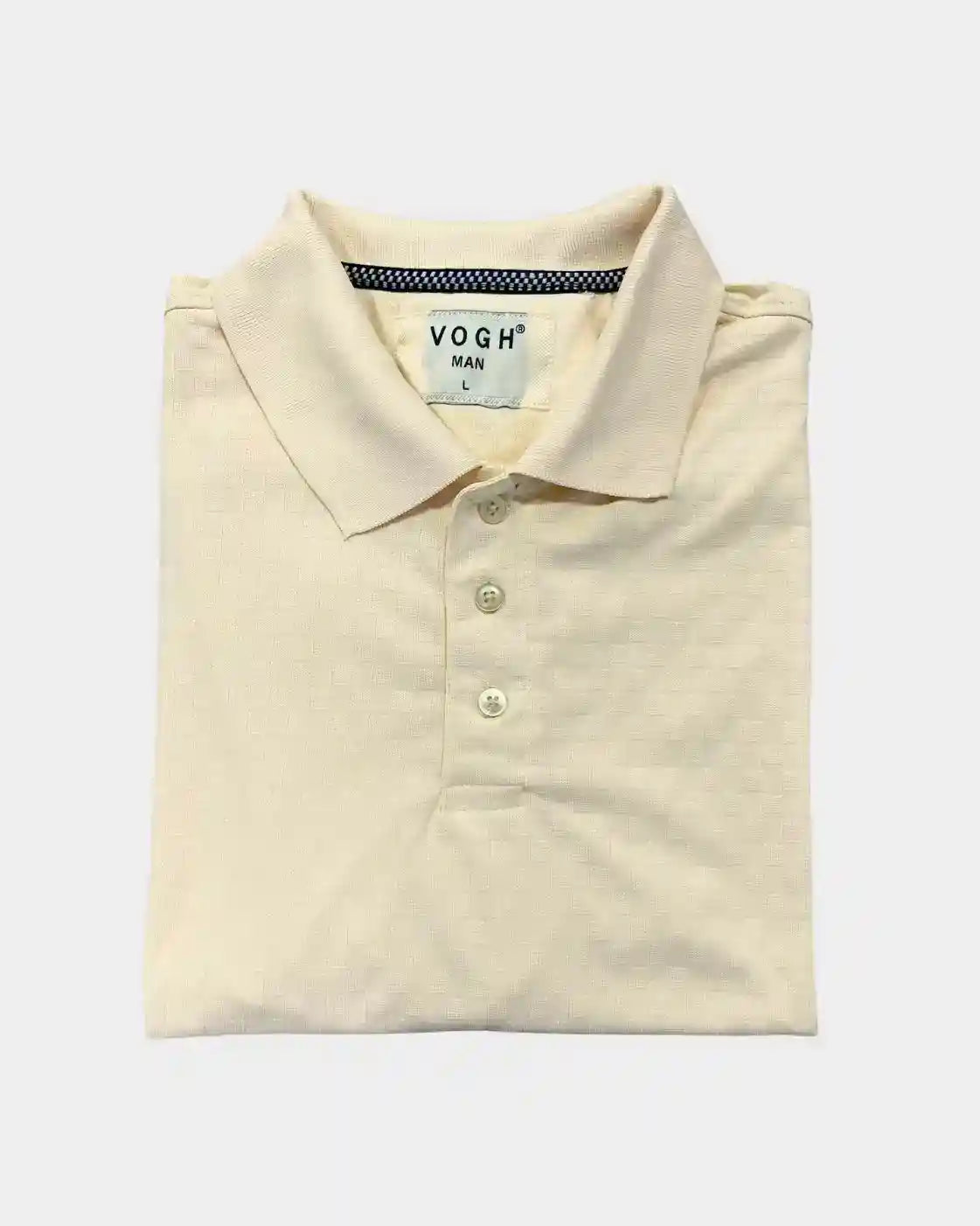 A vogh folded light cream polo shirt