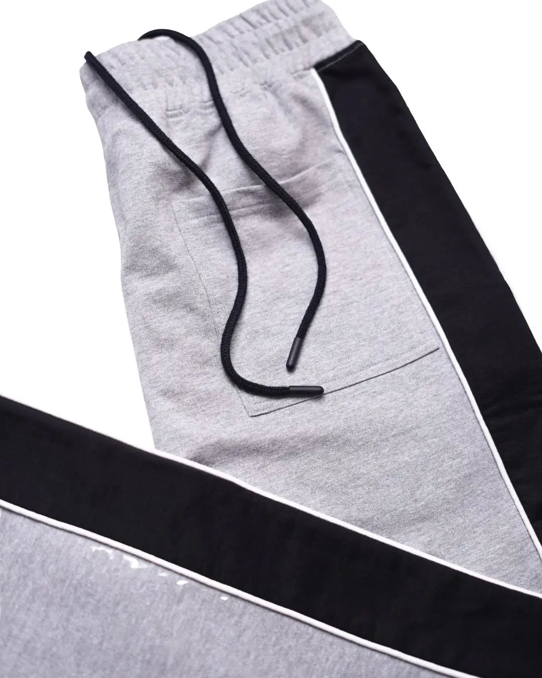 grey black cotton track pants