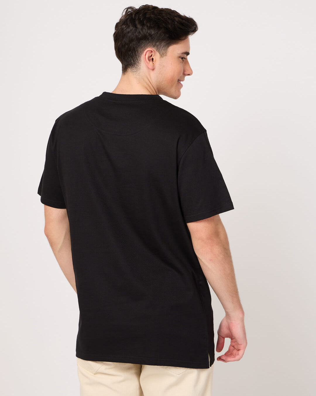 black t shirt for men back photo