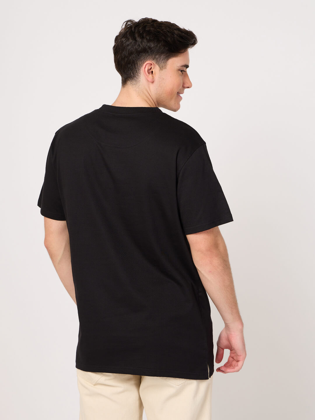 black t shirt for men back photo