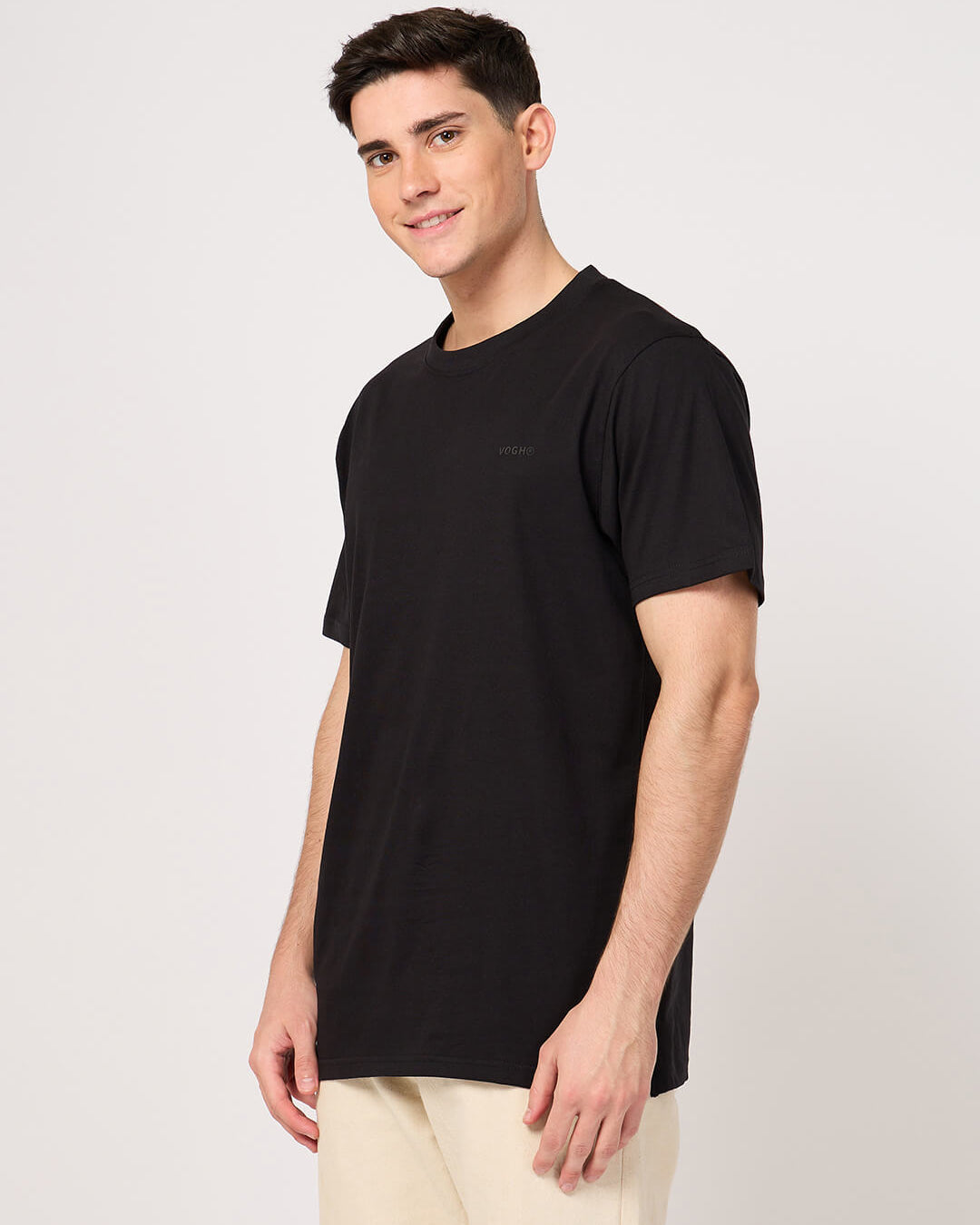 plain black t shirt for men by vogh