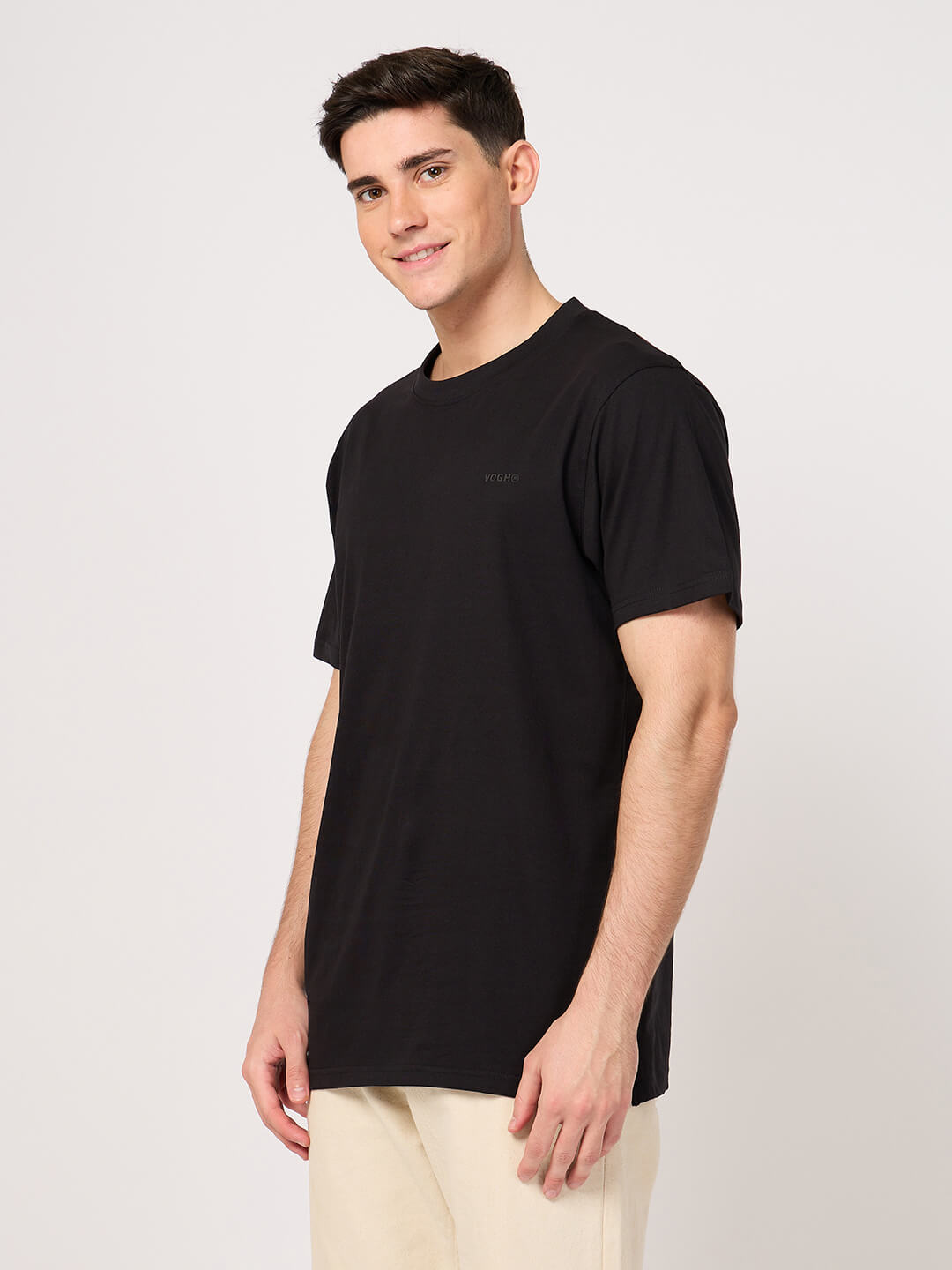 plain black t shirt for men by vogh