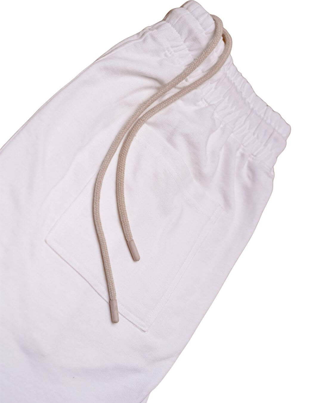 White sweatpants with drawstring