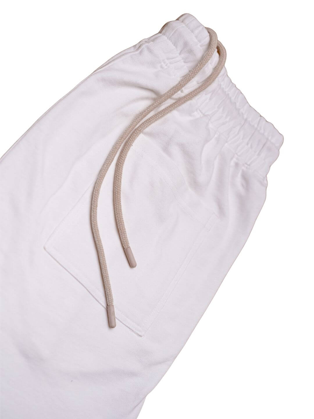 White sweatpants with drawstring