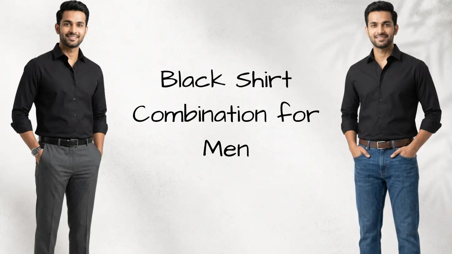 black shirt and pant combination for men