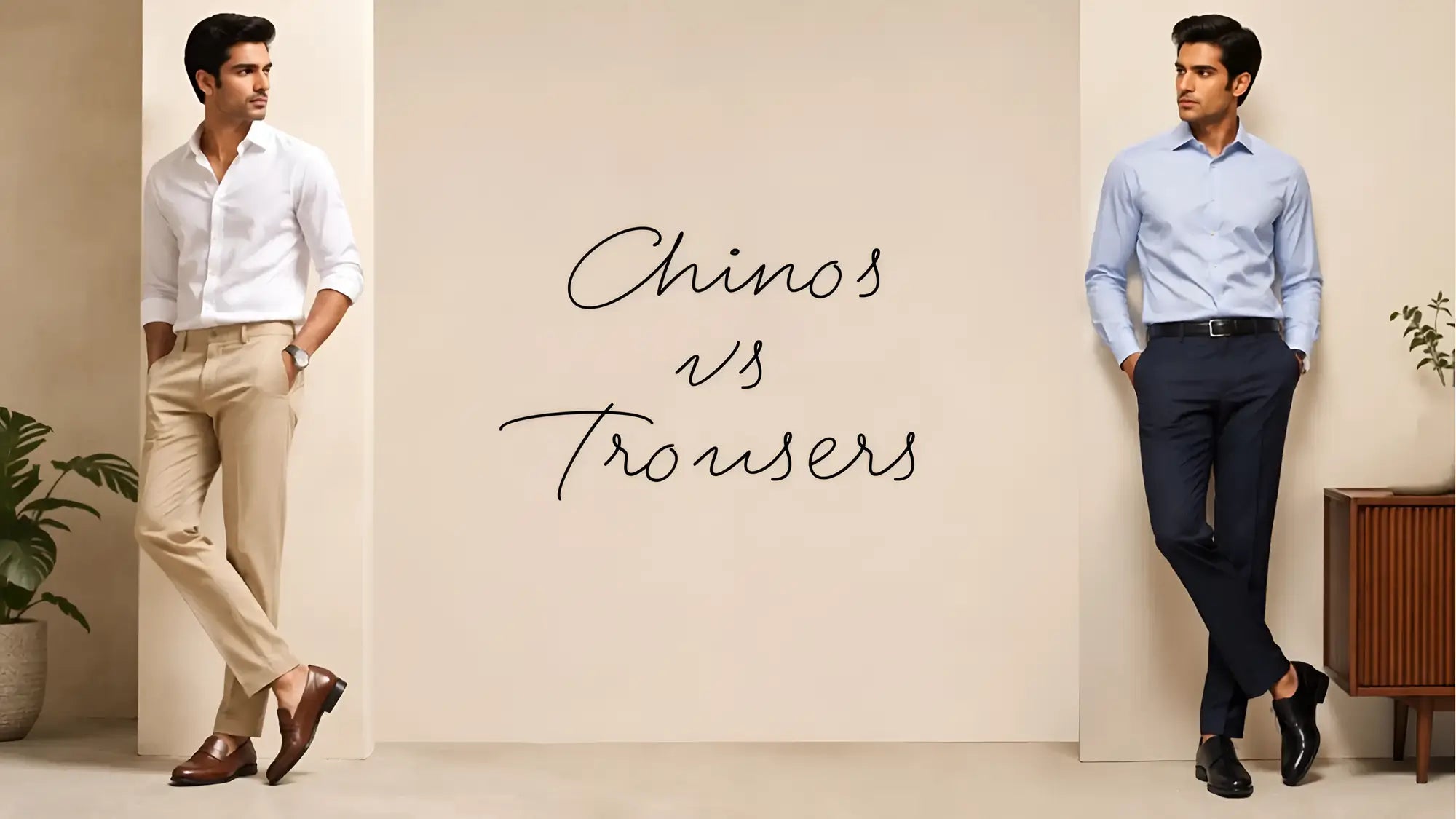 diffrence between chinos and trousers