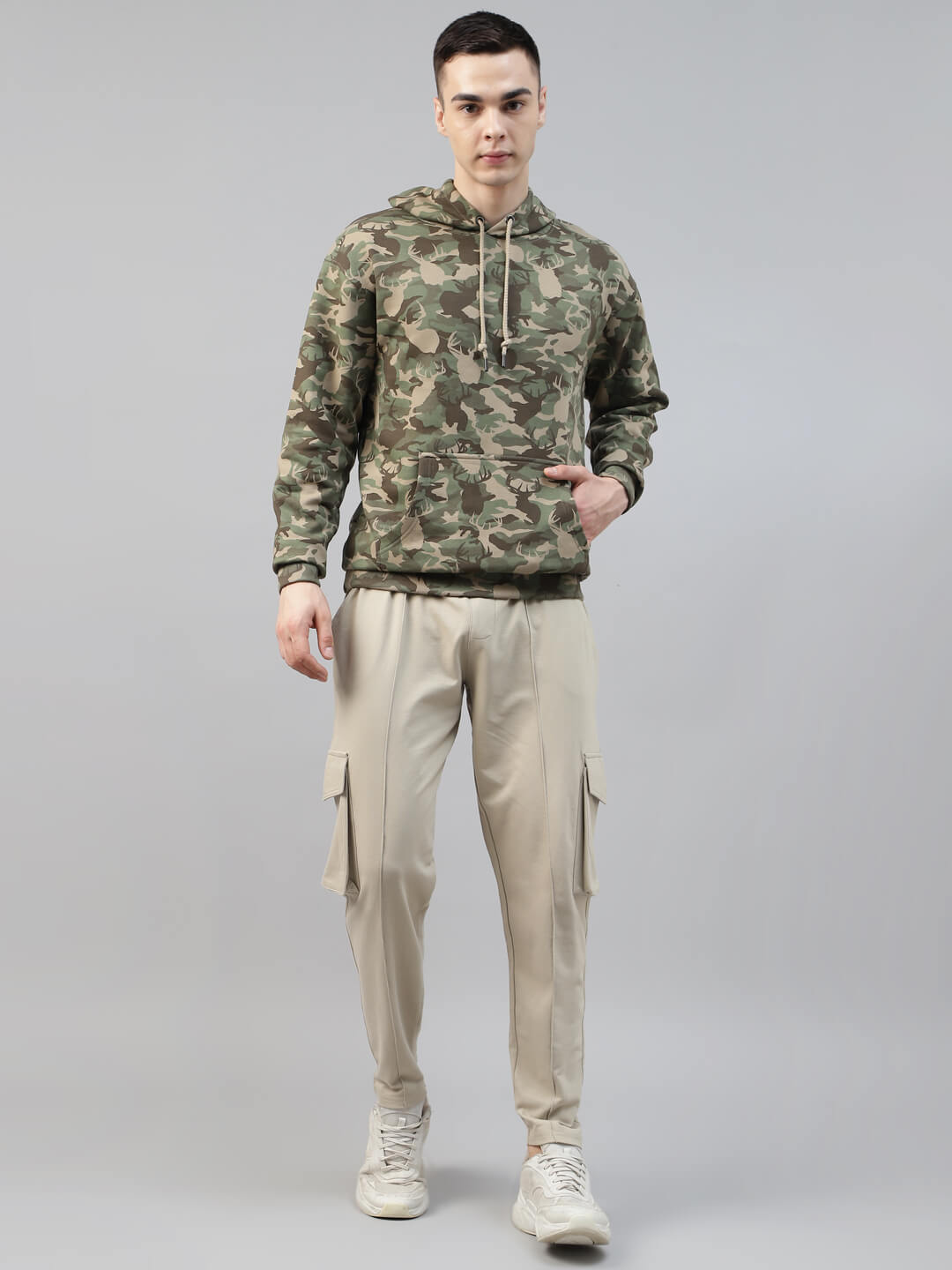 Original indian army printed hoodie for men