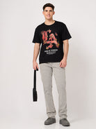 LA printed black t shirt for men by thrust.club