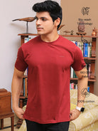 crew neck red colour t-shirt for men