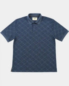 Ashort-sleeve polo t-shirt with geomatric pattern