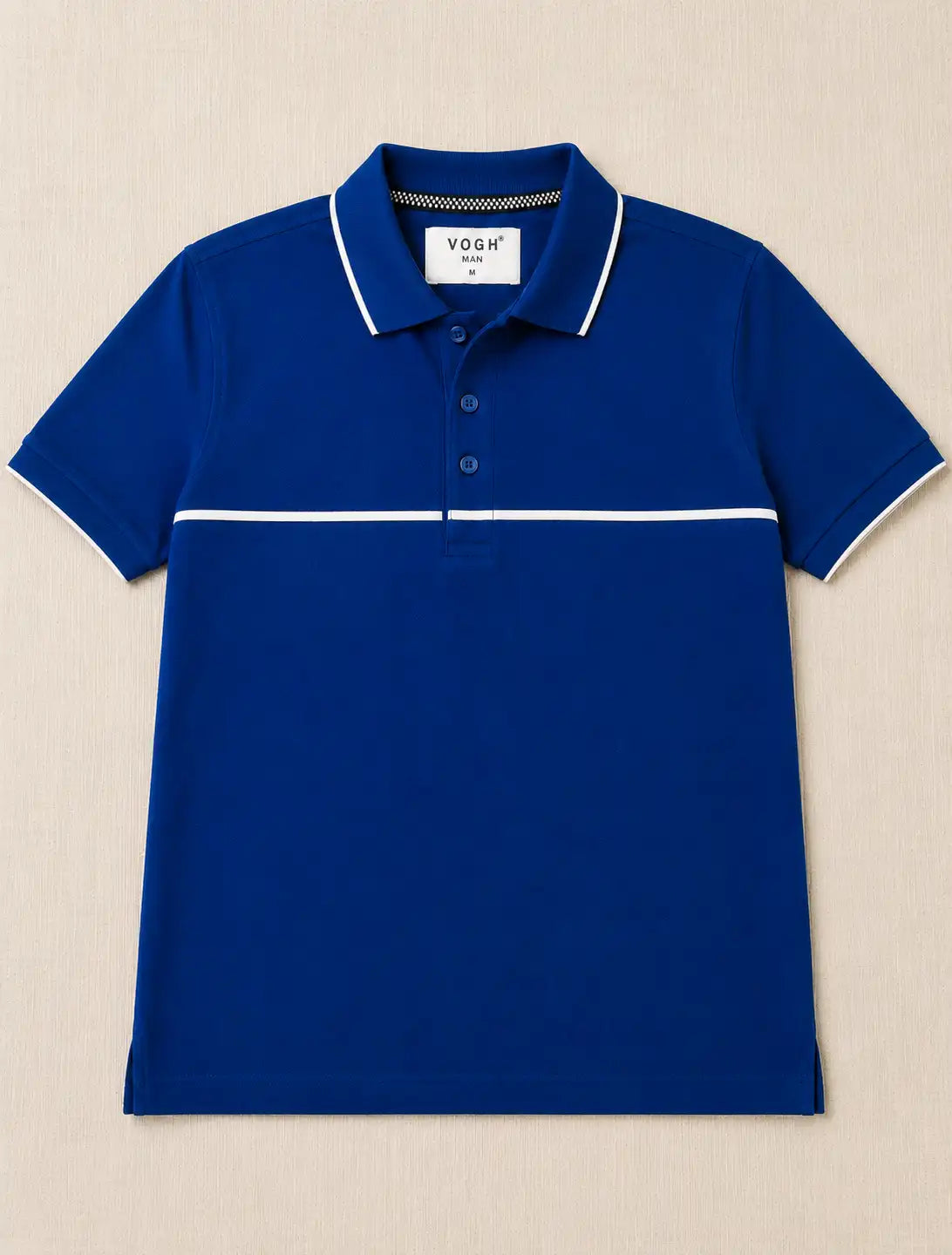 royal blue short-sleeve polo shirt