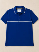 royal blue short-sleeve polo shirt