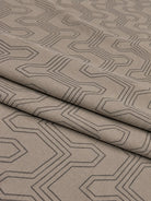 gemetric pattern print polo t-shirt fabric closeup
