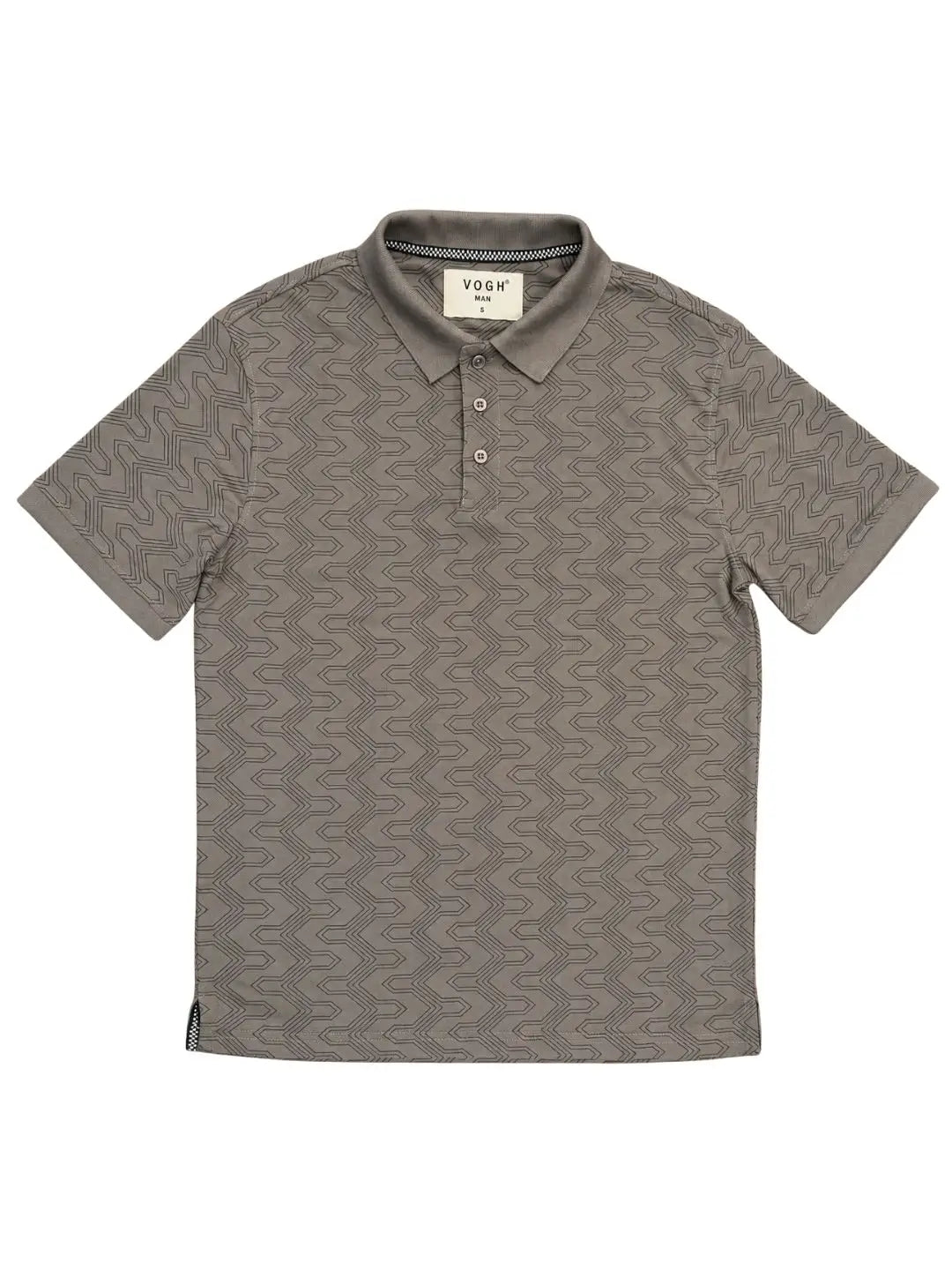 vogh polo t-shirt with gemetric pattern print