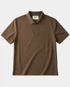 A brown short-sleeve polo tshirt for men