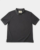 gray textured short-sleeve polo tshirt mens