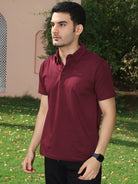 men's maroon polo shirt