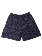 Navy blue boxer shorts with a subtle pattern